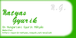 matyas gyurik business card